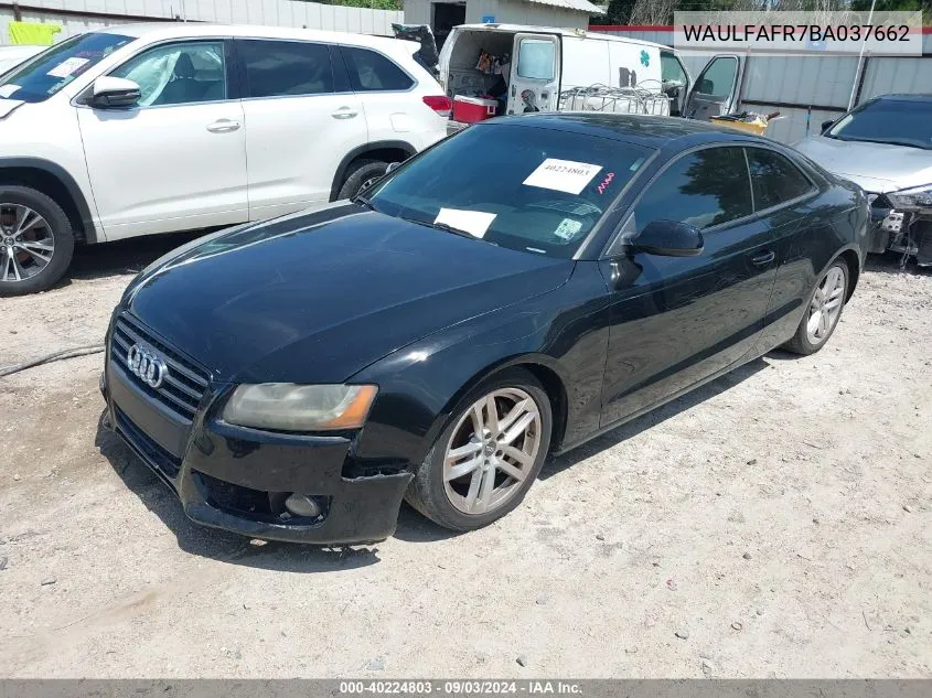 2011 Audi A5 2.0T Premium VIN: WAULFAFR7BA037662 Lot: 40224803