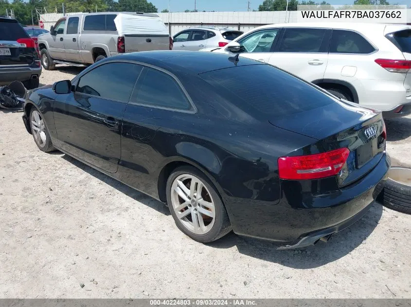 2011 Audi A5 2.0T Premium VIN: WAULFAFR7BA037662 Lot: 40224803