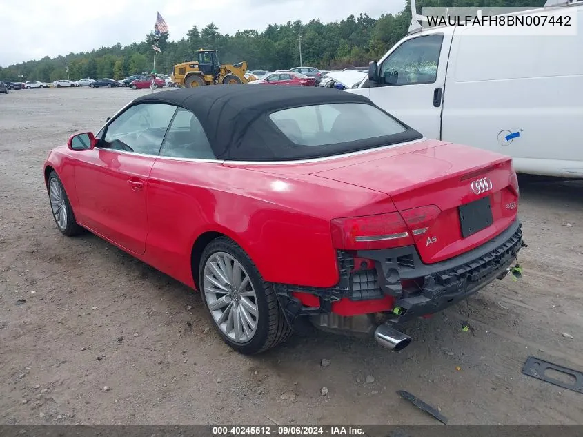 WAULFAFH8BN007442 2011 Audi A5 2.0T Premium