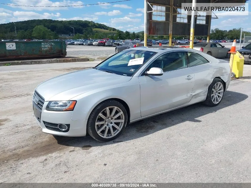 WAULFAFR7BA020473 2011 Audi A5 2.0T Premium