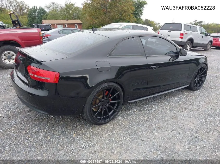 WAU3FAFR0BA052228 2011 Audi A5 2.0T Premium