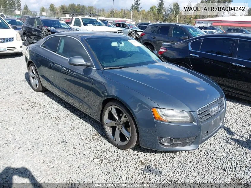 2011 Audi A5 2.0T Premium VIN: WAULFAFR7BA004242 Lot: 40480561