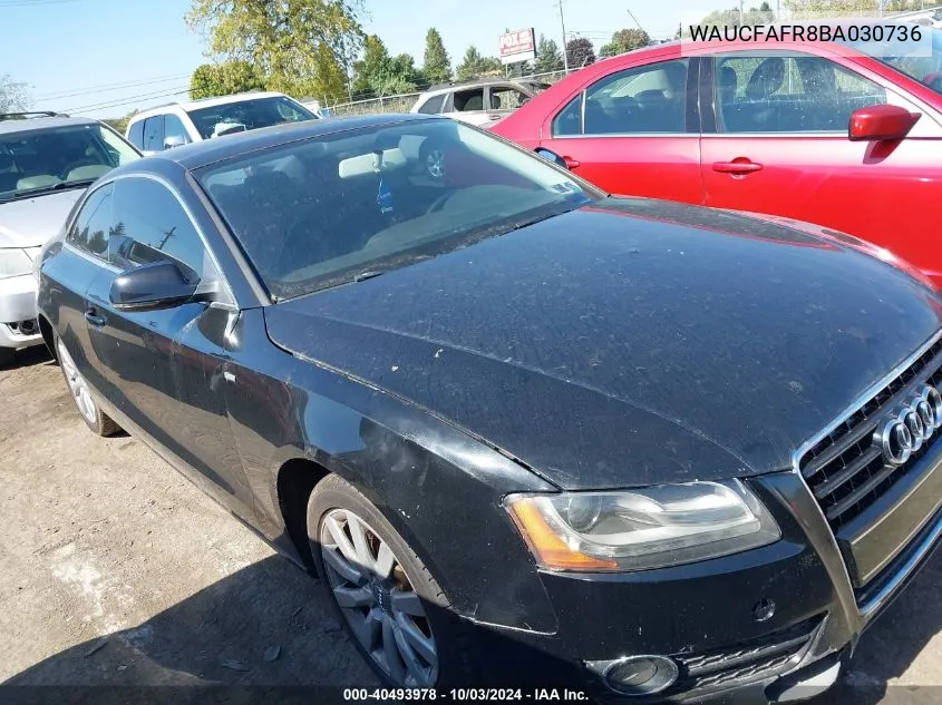 2011 Audi A5 2.0T Premium VIN: WAUCFAFR8BA030736 Lot: 40493978