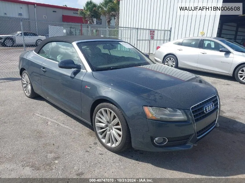 2011 Audi A5 2.0T Premium VIN: WAUJFAFH1BN006608 Lot: 40747070