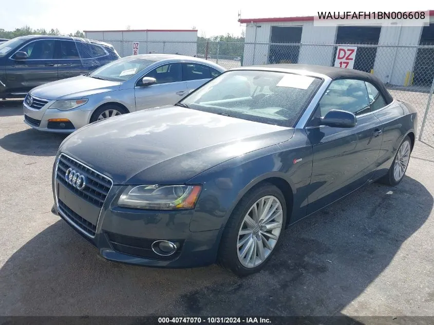 2011 Audi A5 2.0T Premium VIN: WAUJFAFH1BN006608 Lot: 40747070