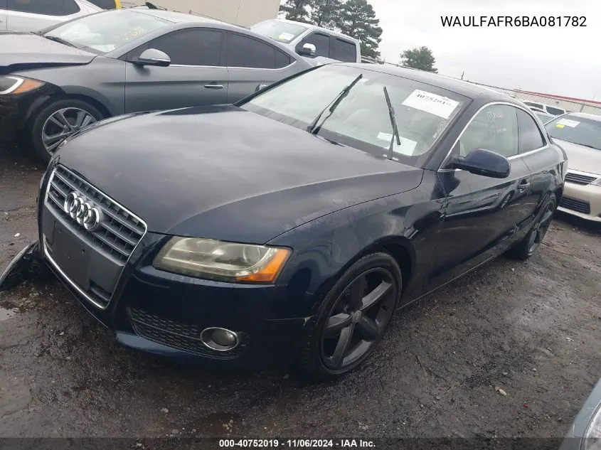 2011 Audi A5 2.0T Premium VIN: WAULFAFR6BA081782 Lot: 40752019