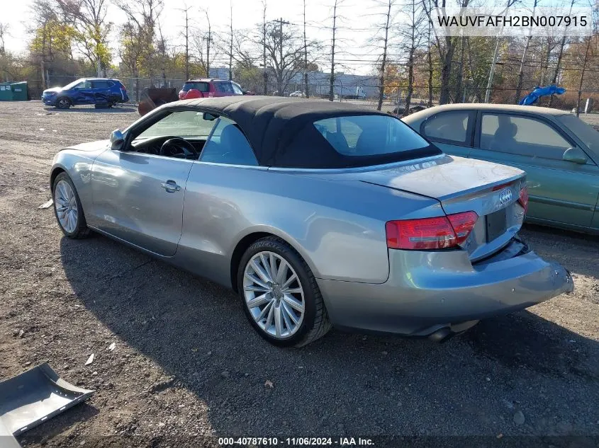 2011 Audi A5 2.0T Premium VIN: WAUVFAFH2BN007915 Lot: 40787610