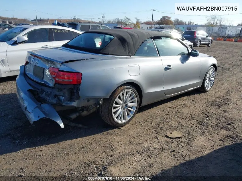 2011 Audi A5 2.0T Premium VIN: WAUVFAFH2BN007915 Lot: 40787610