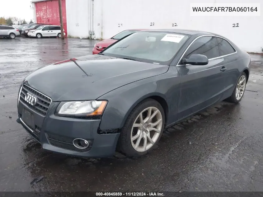 2011 Audi A5 2.0T Premium VIN: WAUCFAFR7BA060164 Lot: 40845859