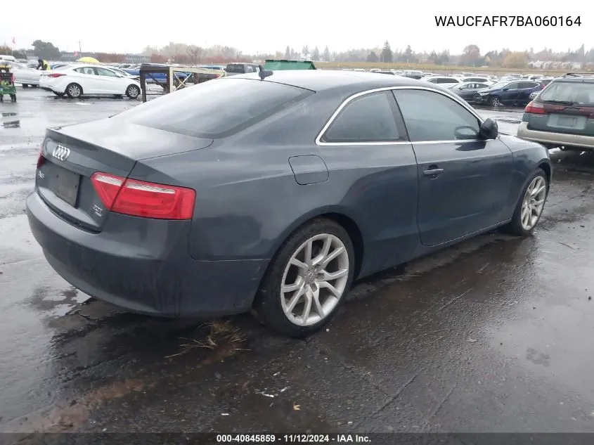 2011 Audi A5 2.0T Premium VIN: WAUCFAFR7BA060164 Lot: 40845859