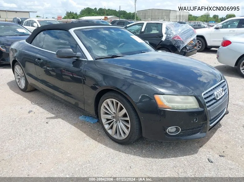 2012 Audi A5 2.0T Premium VIN: WAUJFAFHXCN006995 Lot: 39942806