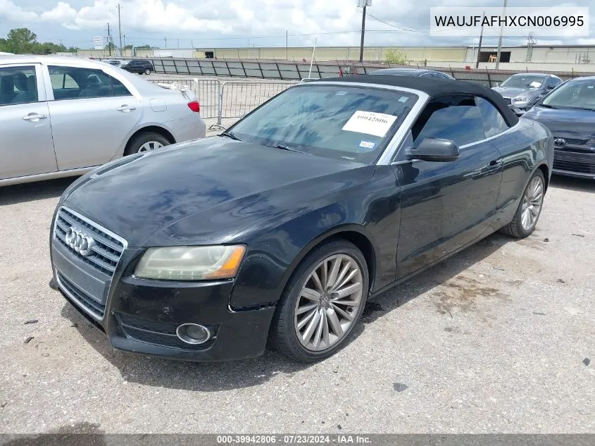 WAUJFAFHXCN006995 2012 Audi A5 2.0T Premium