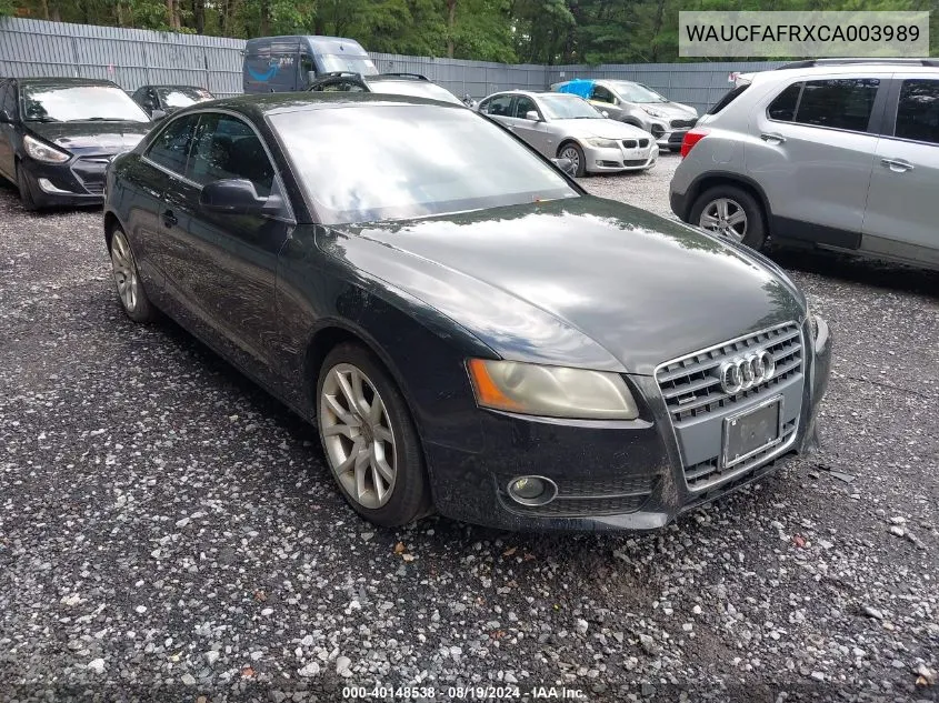 WAUCFAFRXCA003989 2012 Audi A5 2.0T Premium