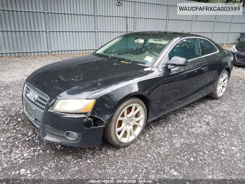 WAUCFAFRXCA003989 2012 Audi A5 2.0T Premium