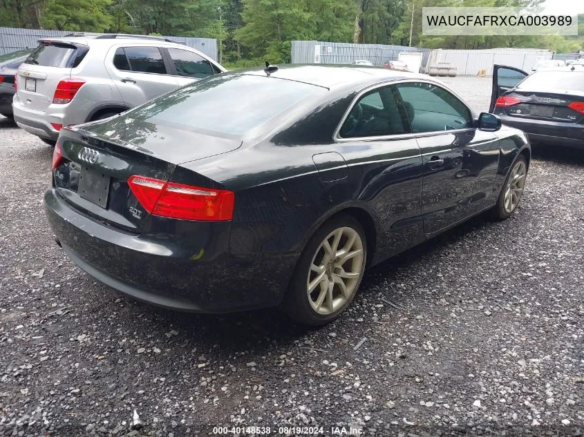 2012 Audi A5 2.0T Premium VIN: WAUCFAFRXCA003989 Lot: 40148538