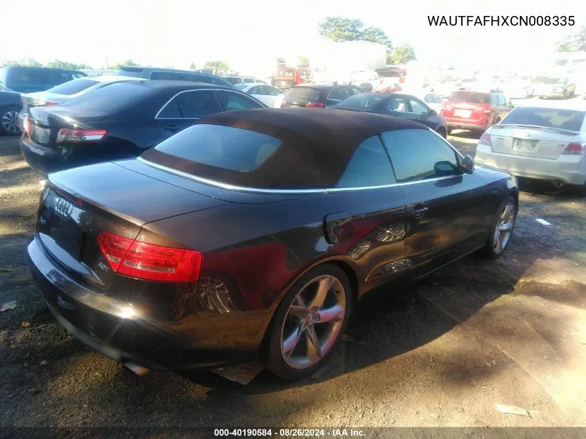 WAUTFAFHXCN008335 2012 Audi A5 2.0T Prestige