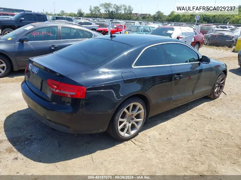 2012 Audi A5 2.0T Premium VIN: WAULFAFR5CA029237 Lot: 40197070