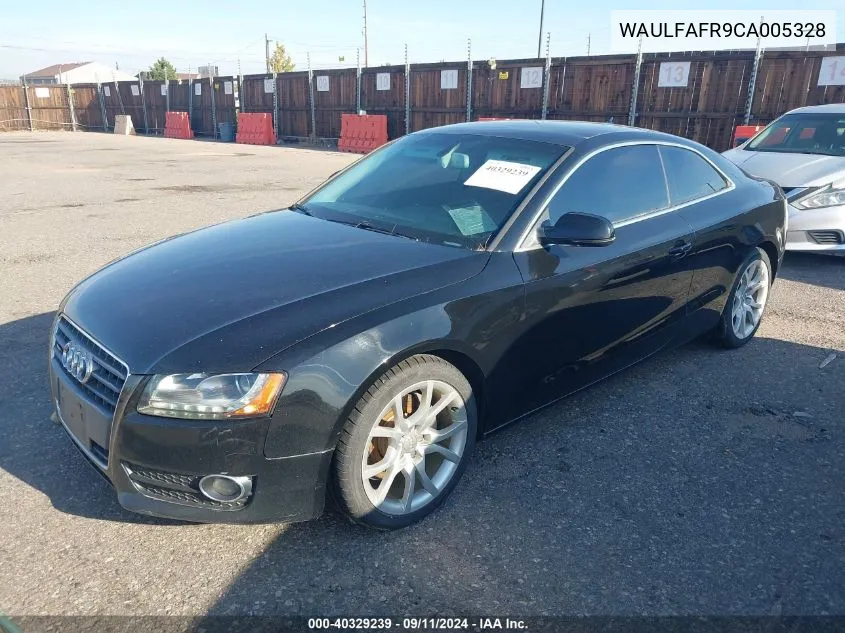 2012 Audi A5 2.0T Premium VIN: WAULFAFR9CA005328 Lot: 40329239