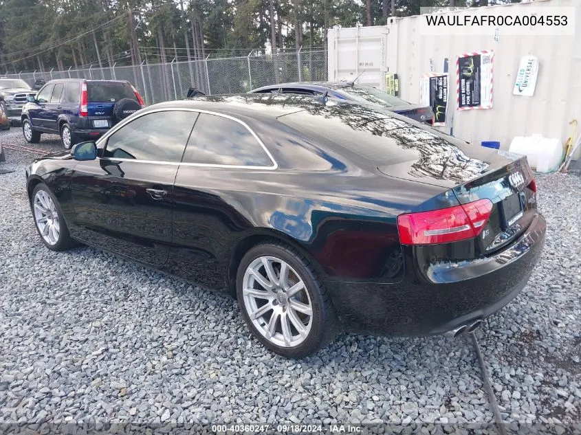 WAULFAFR0CA004553 2012 Audi A5 2.0T Premium