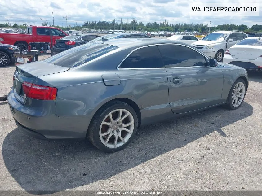 WAUCFAFR2CA001010 2012 Audi A5 2.0T Premium