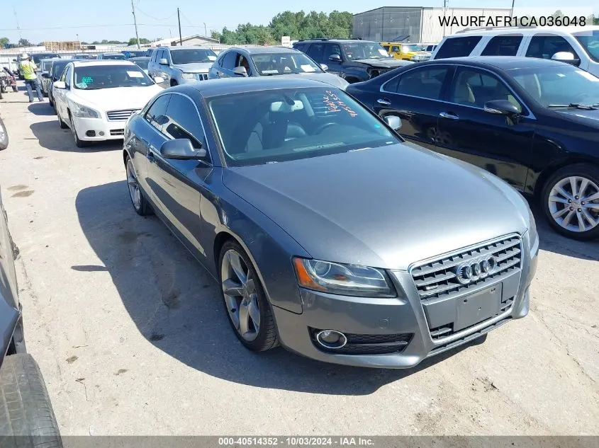 2012 Audi A5 2.0T Premium VIN: WAURFAFR1CA036048 Lot: 40514352