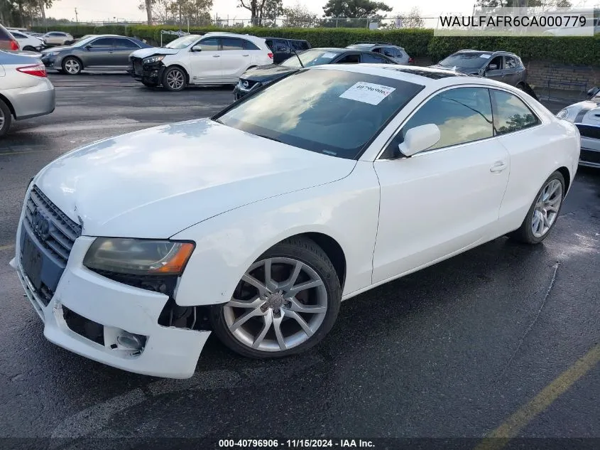 2012 Audi A5 2.0T Premium VIN: WAULFAFR6CA000779 Lot: 40796906