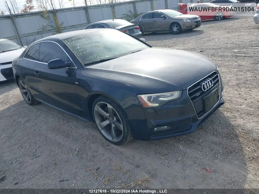 2013 Audi A5 VIN: WAUWFBFR9DA015104 Lot: 12127615