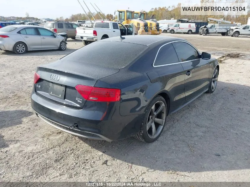 2013 Audi A5 VIN: WAUWFBFR9DA015104 Lot: 12127615