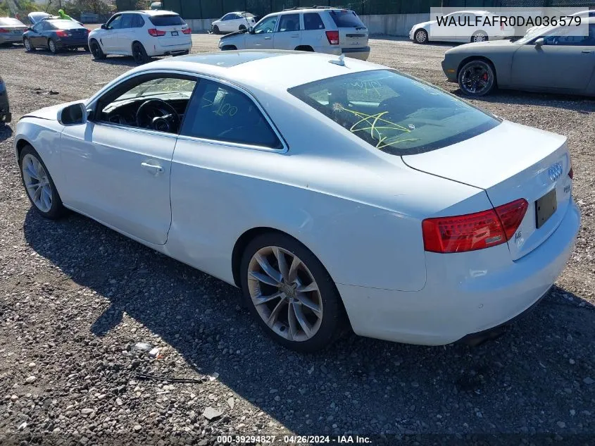 2013 Audi A5 2.0T Premium VIN: WAULFAFR0DA036579 Lot: 39294827