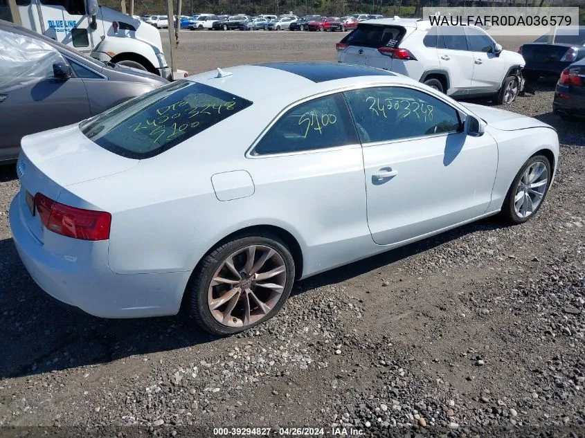 2013 Audi A5 2.0T Premium VIN: WAULFAFR0DA036579 Lot: 39294827