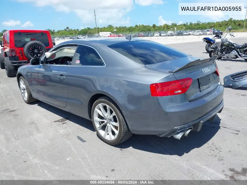 2013 Audi A5 2.0T Premium VIN: WAULFAFR1DA005955 Lot: 39334058