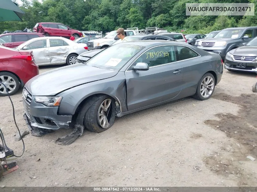 WAUCFAFR3DA012471 2013 Audi A5 Premium