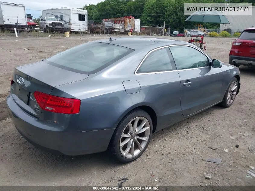 WAUCFAFR3DA012471 2013 Audi A5 Premium