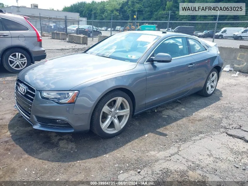 2013 Audi A5 2.0T Premium VIN: WAULFAFR4DA063025 Lot: 39984731