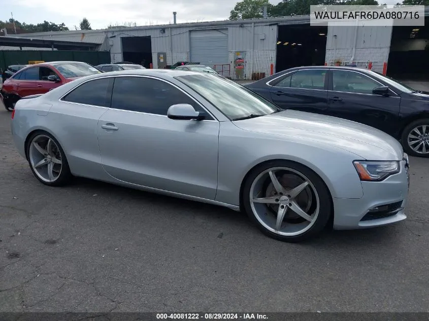 2013 Audi A5 2.0T Premium VIN: WAULFAFR6DA080716 Lot: 40081222