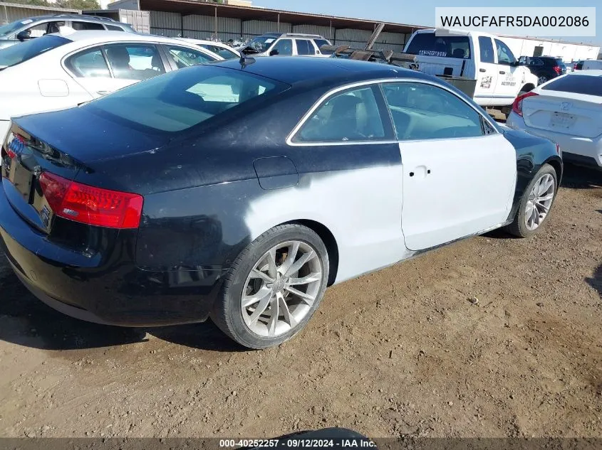 2013 Audi A5 2.0T Premium VIN: WAUCFAFR5DA002086 Lot: 40252257