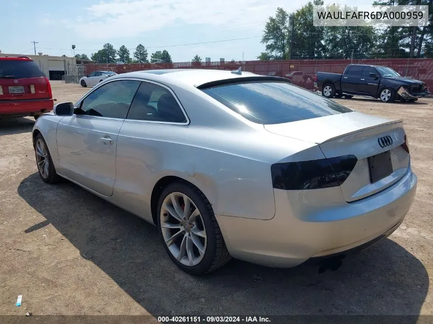 2013 Audi A5 2.0T Premium VIN: WAULFAFR6DA000959 Lot: 40261151