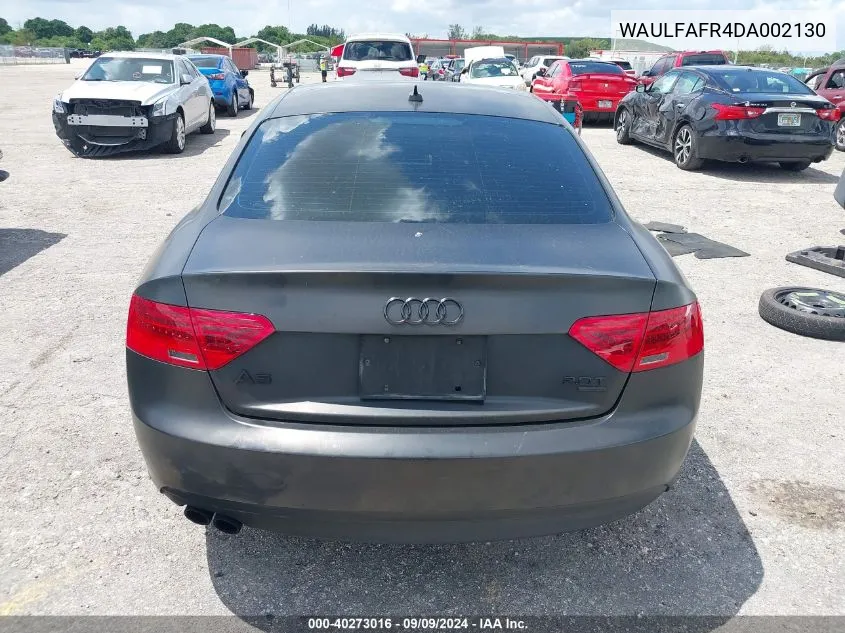 WAULFAFR4DA002130 2013 Audi A5 2.0T Premium