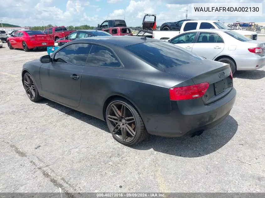 WAULFAFR4DA002130 2013 Audi A5 2.0T Premium