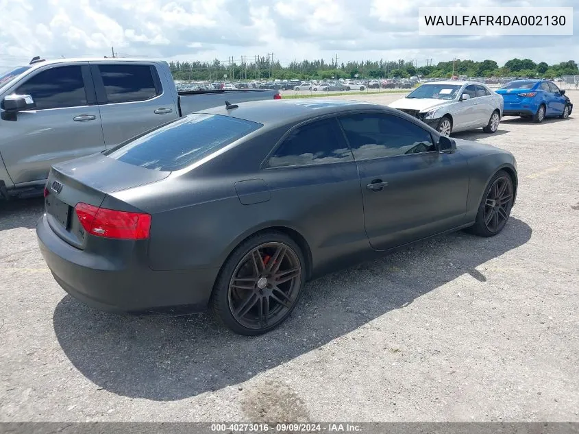 WAULFAFR4DA002130 2013 Audi A5 2.0T Premium