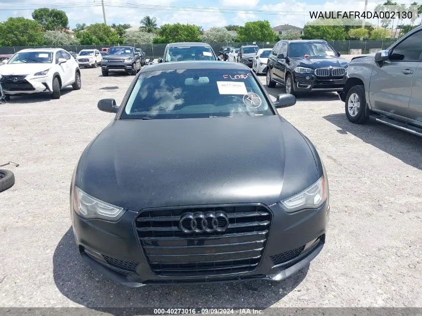 2013 Audi A5 2.0T Premium VIN: WAULFAFR4DA002130 Lot: 40273016