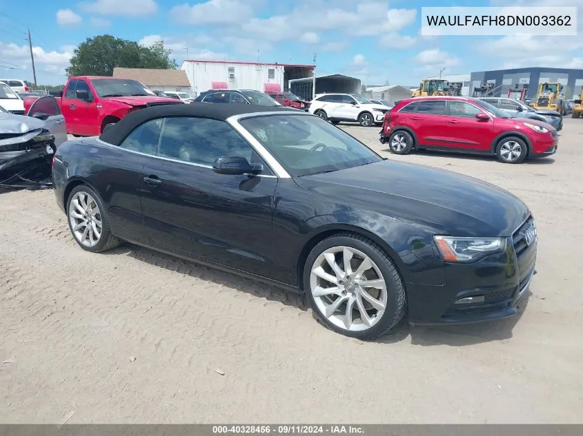 WAULFAFH8DN003362 2013 Audi A5 2.0T Premium