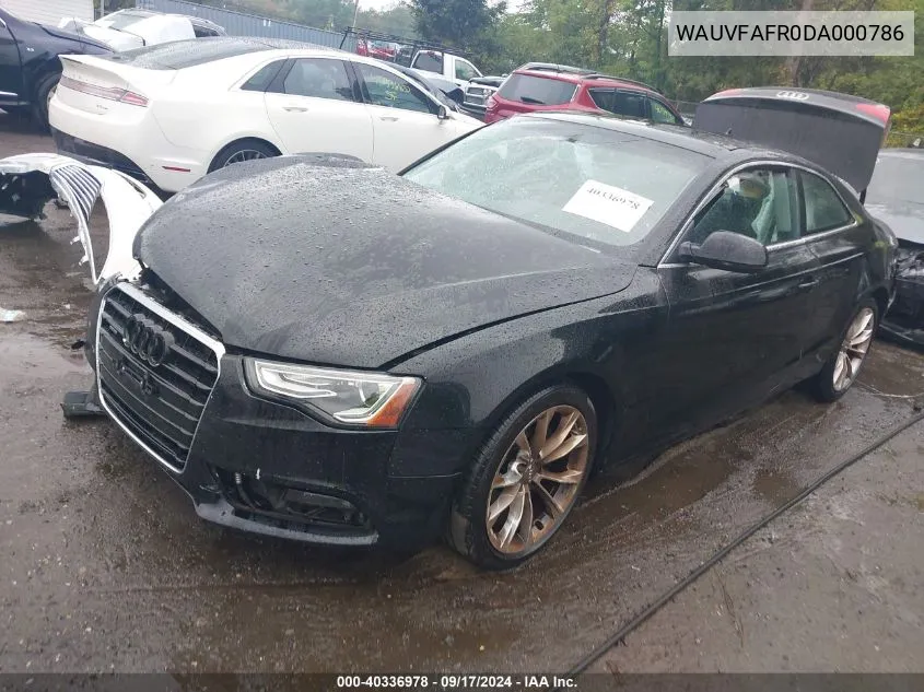 2013 Audi A5 2.0T Premium VIN: WAUVFAFR0DA000786 Lot: 40336978