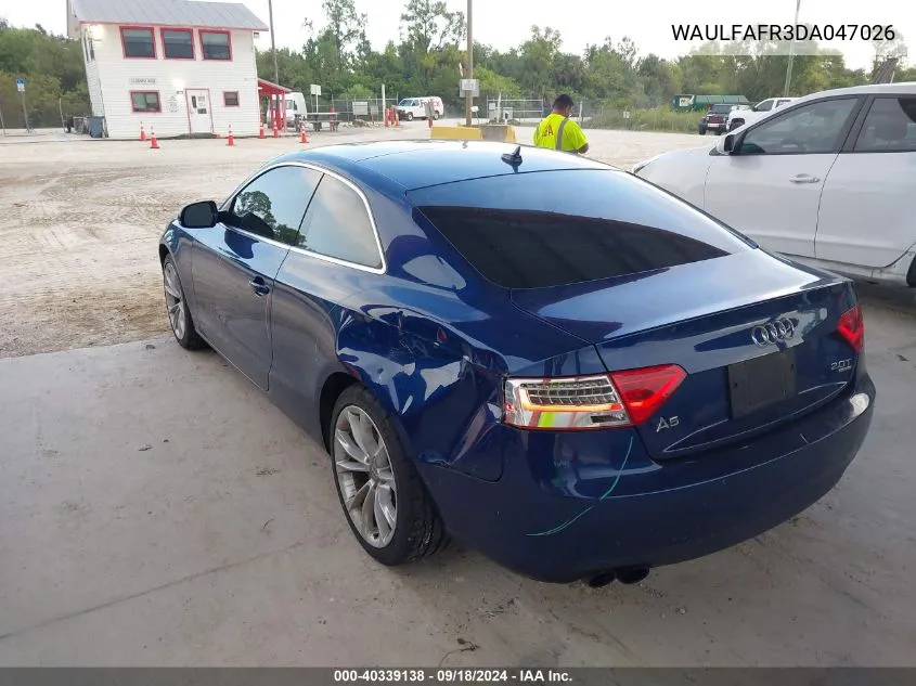 2013 Audi A5 Premium Plus VIN: WAULFAFR3DA047026 Lot: 40339138