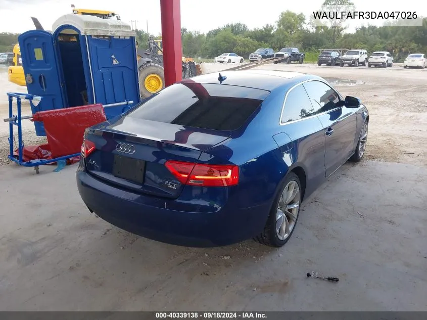 2013 Audi A5 Premium Plus VIN: WAULFAFR3DA047026 Lot: 40339138