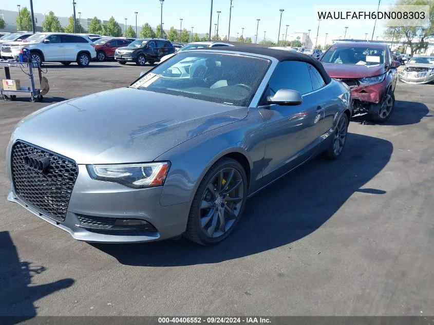 2013 Audi A5 2.0T Premium VIN: WAULFAFH6DN008303 Lot: 40406552