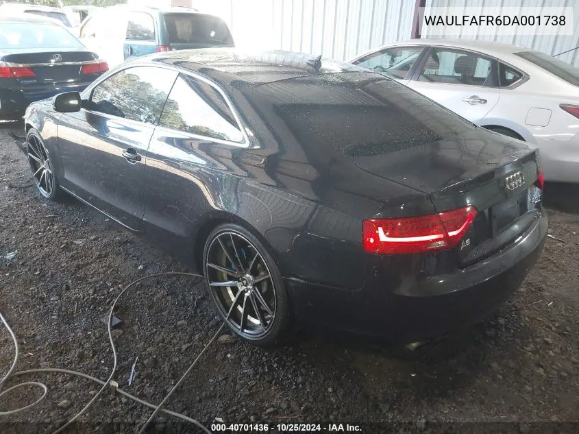 2013 Audi A5 2.0T Premium VIN: WAULFAFR6DA001738 Lot: 40701436