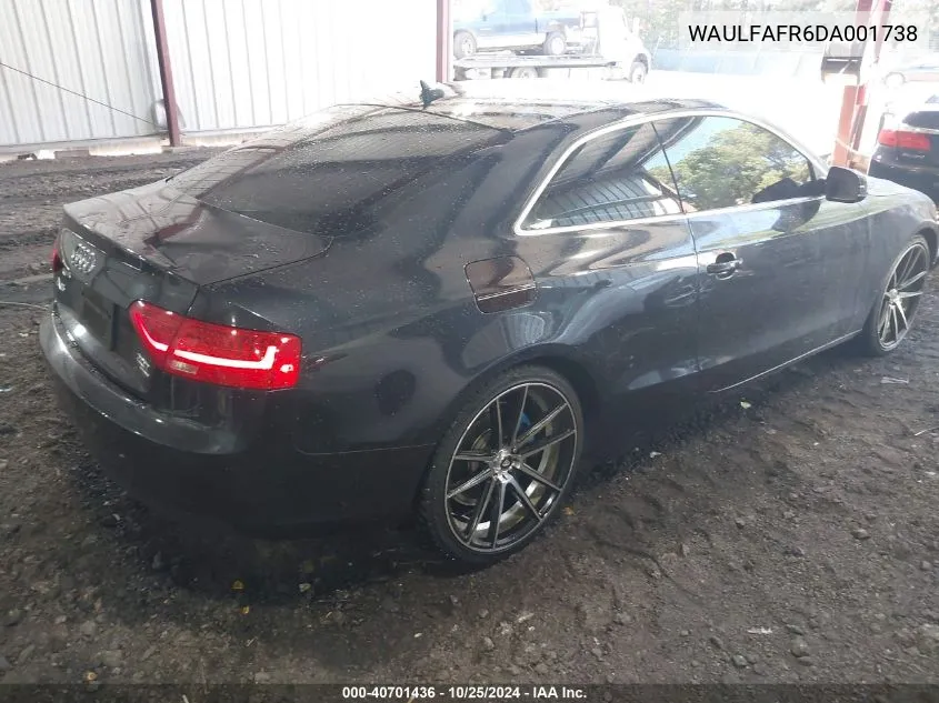 2013 Audi A5 2.0T Premium VIN: WAULFAFR6DA001738 Lot: 40701436