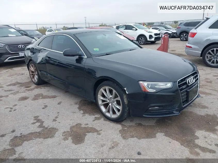 2013 Audi A5 2.0T Premium VIN: WAUCFAFR7DA034747 Lot: 40723513