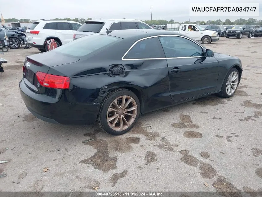 2013 Audi A5 2.0T Premium VIN: WAUCFAFR7DA034747 Lot: 40723513